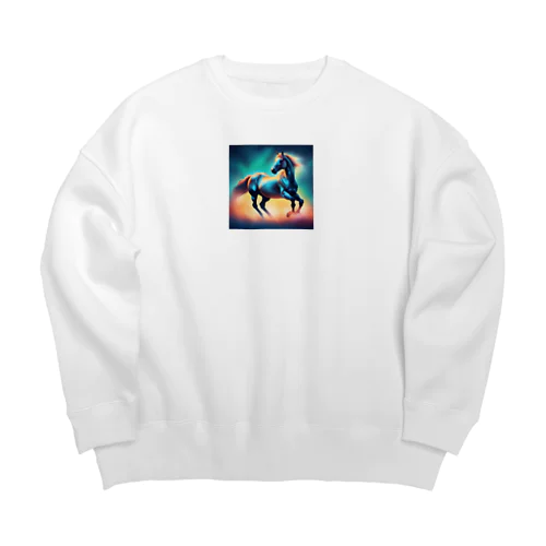 幻想的な馬 Big Crew Neck Sweatshirt