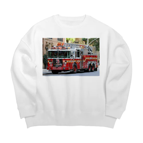 かっこいいはしご車 Big Crew Neck Sweatshirt