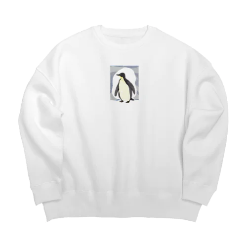 水彩画ペンギン Big Crew Neck Sweatshirt
