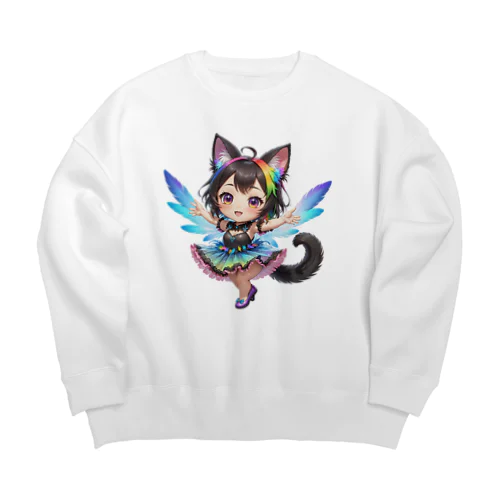 妖精のハロウィンフェス（黒猫2） Big Crew Neck Sweatshirt