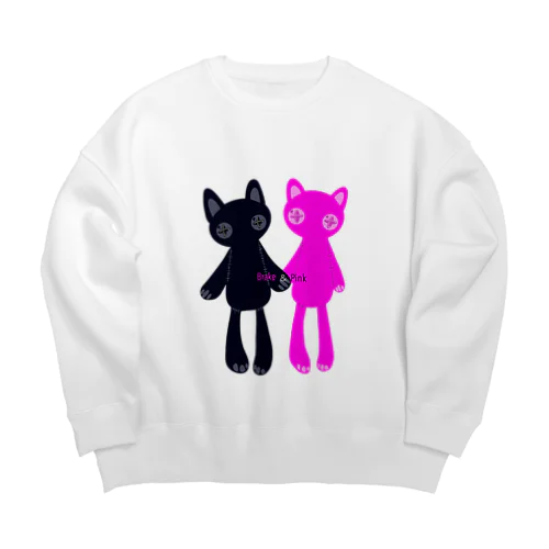 推しペアCATDOLL（black＆pink） Big Crew Neck Sweatshirt