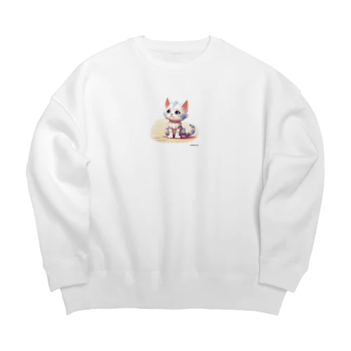 三つ子ネコのミント Big Crew Neck Sweatshirt