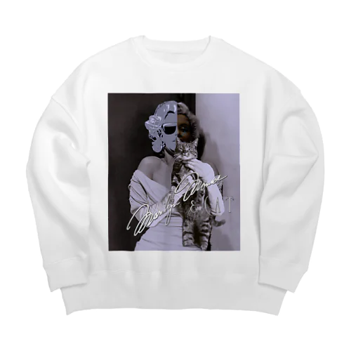 MarilynMonroe　&　CAT Big Crew Neck Sweatshirt