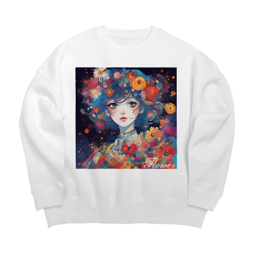 Flower Girl Big Crew Neck Sweatshirt