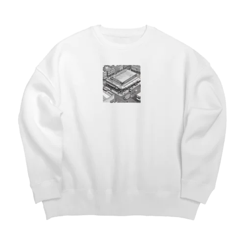 有名な観光スポットイメージ画像：シアトルのパイクプレイスマーケット（アメリカ、ワシントン州） Big Crew Neck Sweatshirt