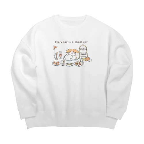 毎日がチートデイな犬 Big Crew Neck Sweatshirt