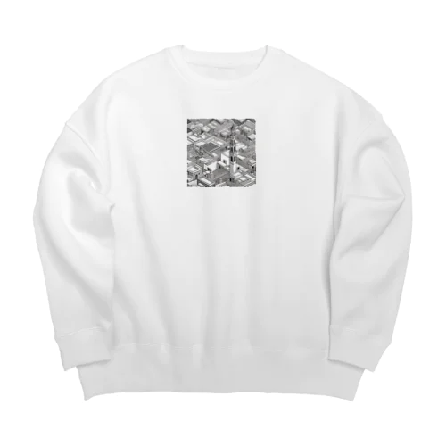 有名な観光スポットイメージ画像：モロッコのマラケシュ旧市街（モロッコ、マラケシュ） Big Crew Neck Sweatshirt