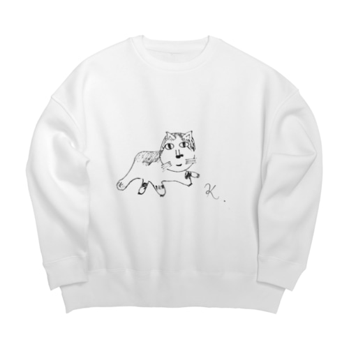 K画伯のまおまお Big Crew Neck Sweatshirt