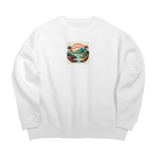 HAWAII　ハワイの魅力的なイラスト Big Crew Neck Sweatshirt