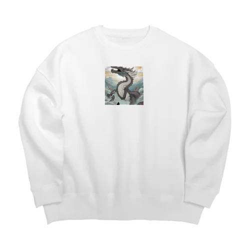 辰よ！天まで上れ Big Crew Neck Sweatshirt