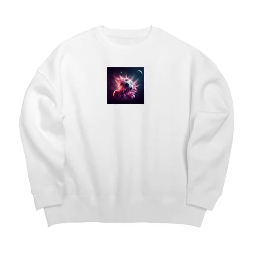 宇宙の中でピンク色の煙を放ち爆発するサッカーボール③ Big Crew Neck Sweatshirt