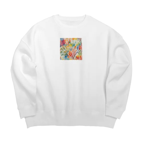 フラワー Big Crew Neck Sweatshirt