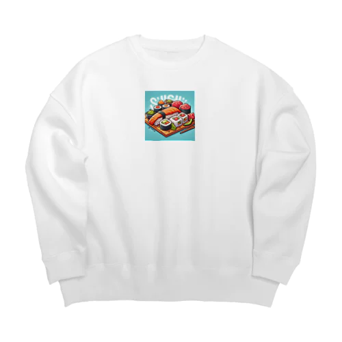 カラフルなユニークな寿司 Big Crew Neck Sweatshirt