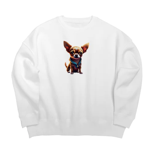 チワワのまなざし Big Crew Neck Sweatshirt