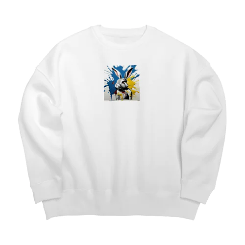 アートうさぎ🐰 Big Crew Neck Sweatshirt