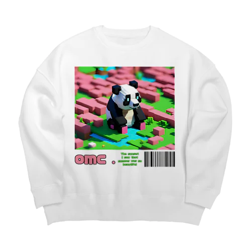 ３Dパンダさん Big Crew Neck Sweatshirt