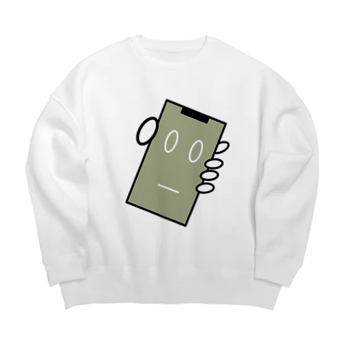 スマホの画面が見つめてる Big Crew Neck Sweatshirt