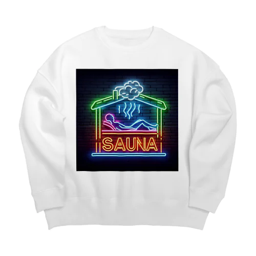 ネオン風サウナロゴ2 Big Crew Neck Sweatshirt