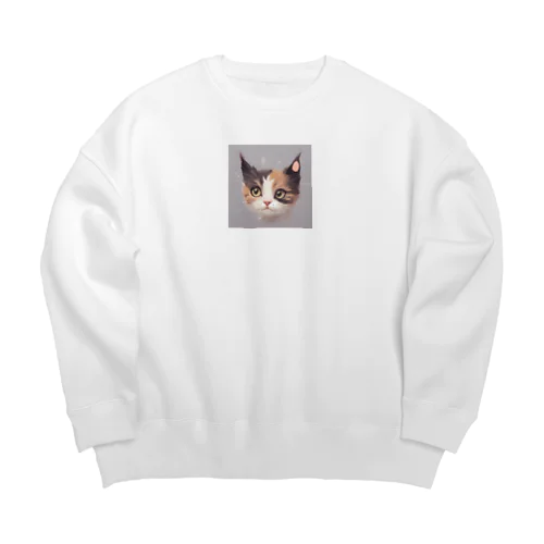 猫のマロンくん Big Crew Neck Sweatshirt