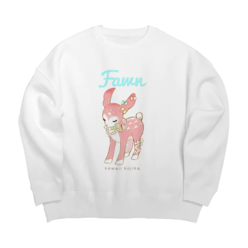 Fawn〜かわいい小鹿〜 Big Crew Neck Sweatshirt