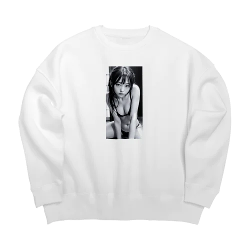 見つめる可憐 Big Crew Neck Sweatshirt