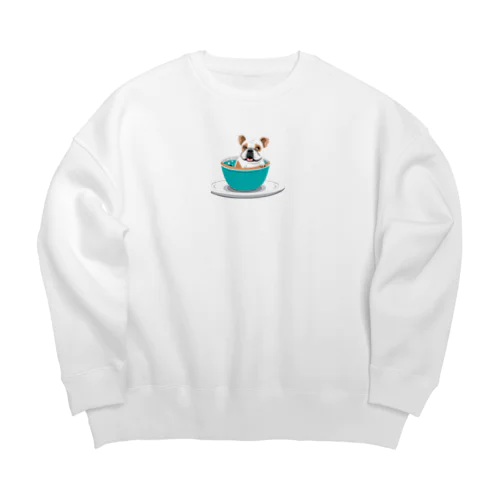 ブルドック風　カプチーノ風呂 Big Crew Neck Sweatshirt