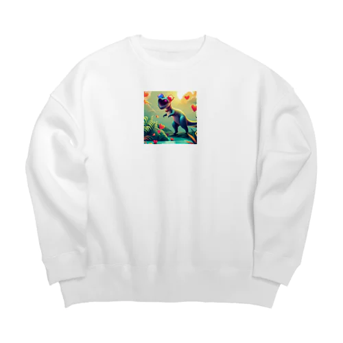 古代の巨大生物たち Big Crew Neck Sweatshirt