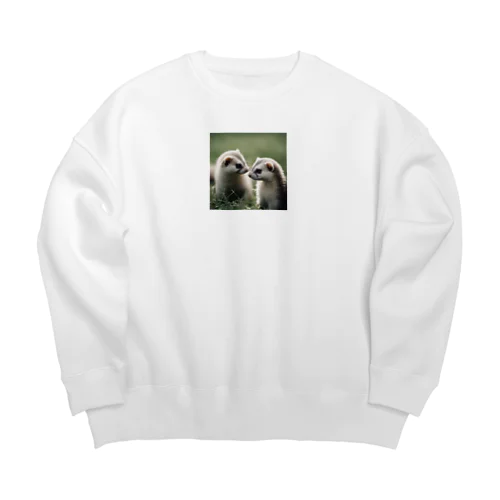 フェレット　【動物画像クラシックシリーズ】 Big Crew Neck Sweatshirt