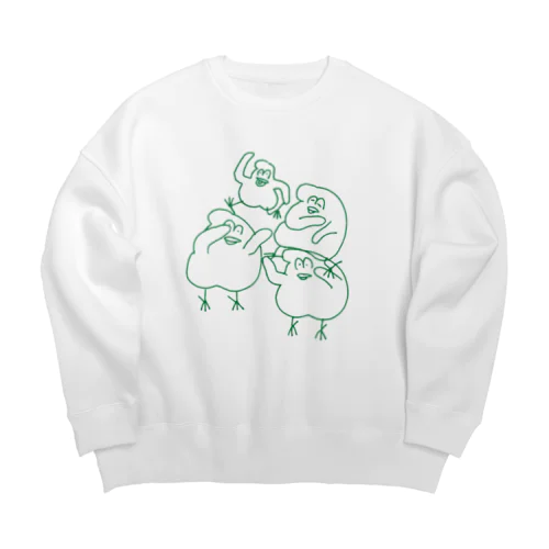 ダンスとりもち(グリーン) Big Crew Neck Sweatshirt