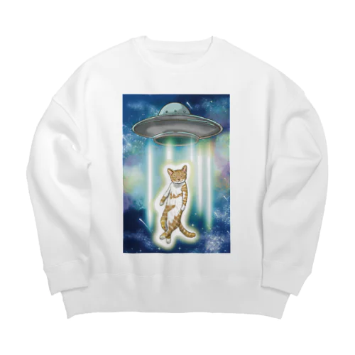 UFOと猫 Big Crew Neck Sweatshirt