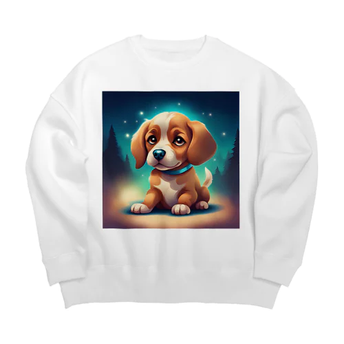 可愛い犬のイラスト Big Crew Neck Sweatshirt