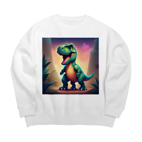 可愛いティラノサウルス Big Crew Neck Sweatshirt
