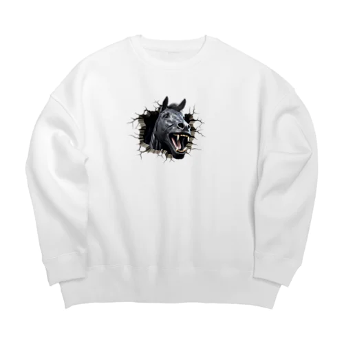 壁を超えずに突き抜ける馬 Big Crew Neck Sweatshirt