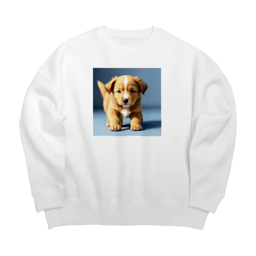 走ってくる子犬 Big Crew Neck Sweatshirt