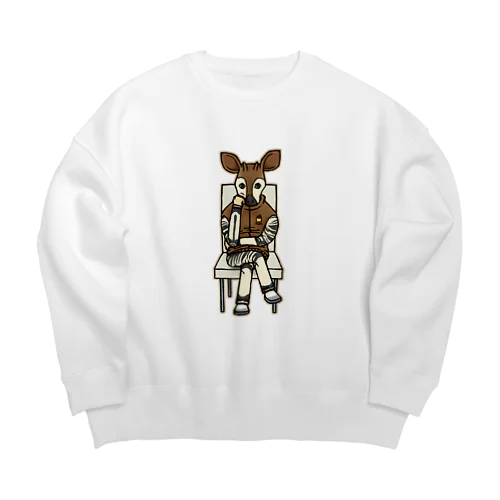 物思いにふけるオカピ氏 Big Crew Neck Sweatshirt