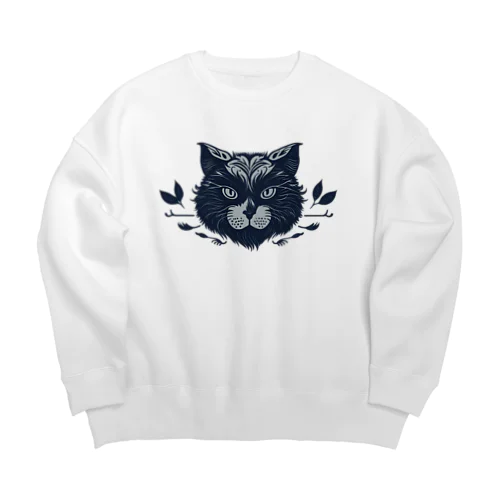 マヌルネコ［ダークブルー］ Big Crew Neck Sweatshirt