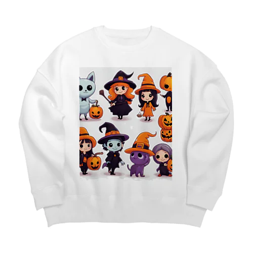 たくさんのかわいいハローウィーンキャラクター② Big Crew Neck Sweatshirt