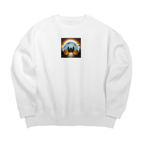 ドット絵のハロウィン城 Big Crew Neck Sweatshirt