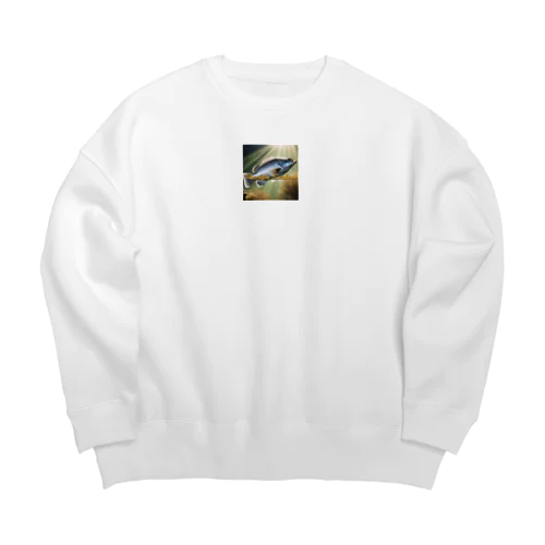 荒磯の王者　ヒラスズキ Big Crew Neck Sweatshirt