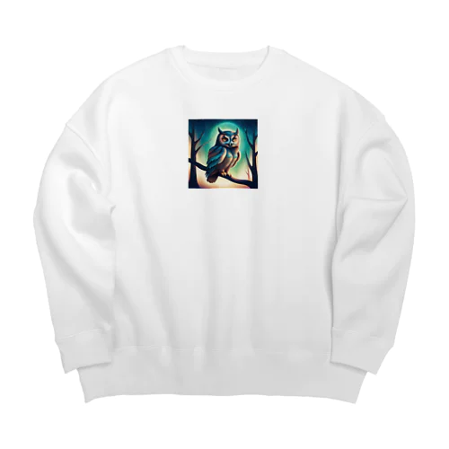 愛の護り手フクロウ Big Crew Neck Sweatshirt