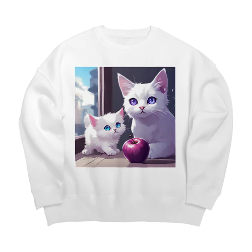 猫の親子01 Big Crew Neck Sweatshirt