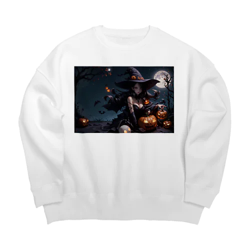 ハロウィン　魔女 Big Crew Neck Sweatshirt