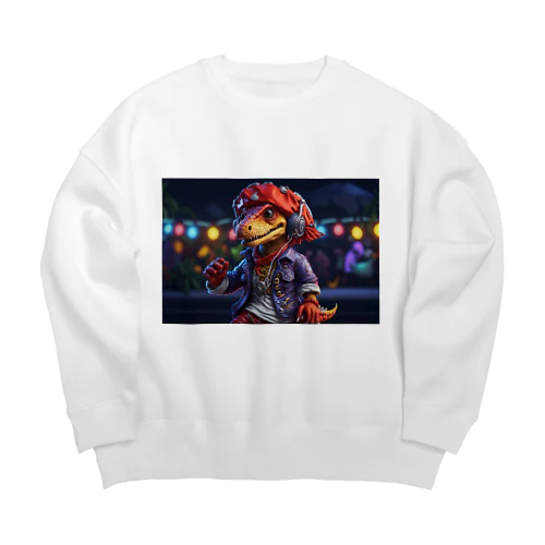 フェス好き恐竜 Big Crew Neck Sweatshirt