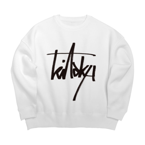 キタキュー　kitakyu グラフティーロゴ(黒 Big Crew Neck Sweatshirt