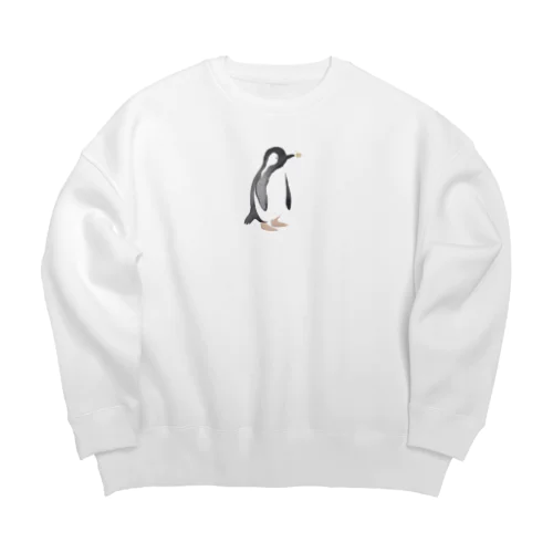 朝のペンギン Big Crew Neck Sweatshirt