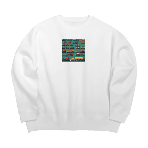 はたらくくるまドット絵 Big Crew Neck Sweatshirt