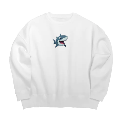 かわいい鮫 Big Crew Neck Sweatshirt