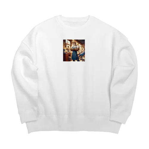 カリスマ美容師マッチョにゃん Big Crew Neck Sweatshirt