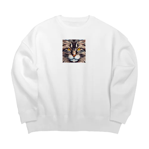 ドット絵のメインクーン Big Crew Neck Sweatshirt