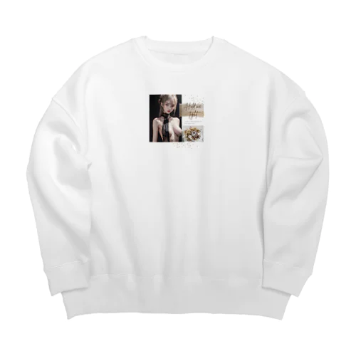 美女 図鑑（ホールド） Big Crew Neck Sweatshirt